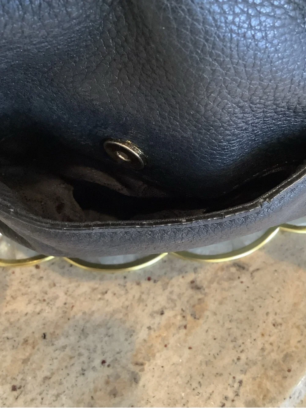 Michael Kors Black Leather Satchel with Gold Hardware